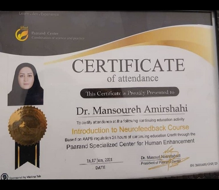 DR. MANSOUREH AMIRSHAHI PH.D IN PSYCHOLOGY
