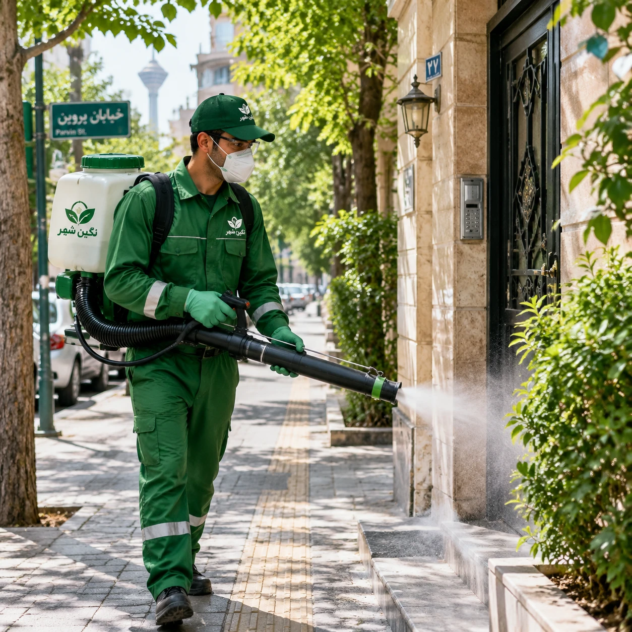 سم پاشی ساس، سوسک، مورچه و موش در خیابان پروین توسط تیم نگین شهر
