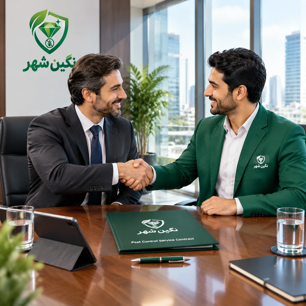 عقد قرارداد سم پاشی شرکتی در خیابان پروین و خیابان وحید