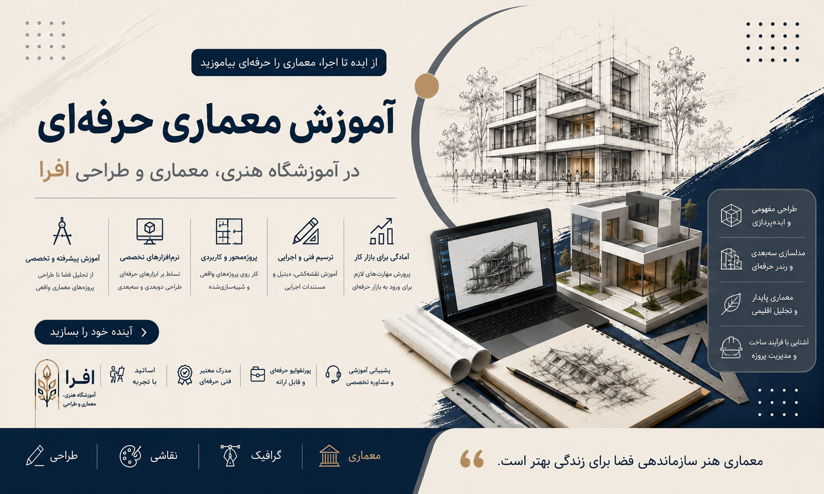 آموزشگاه دورههای هنری، معماری و طراحی در اصفهان