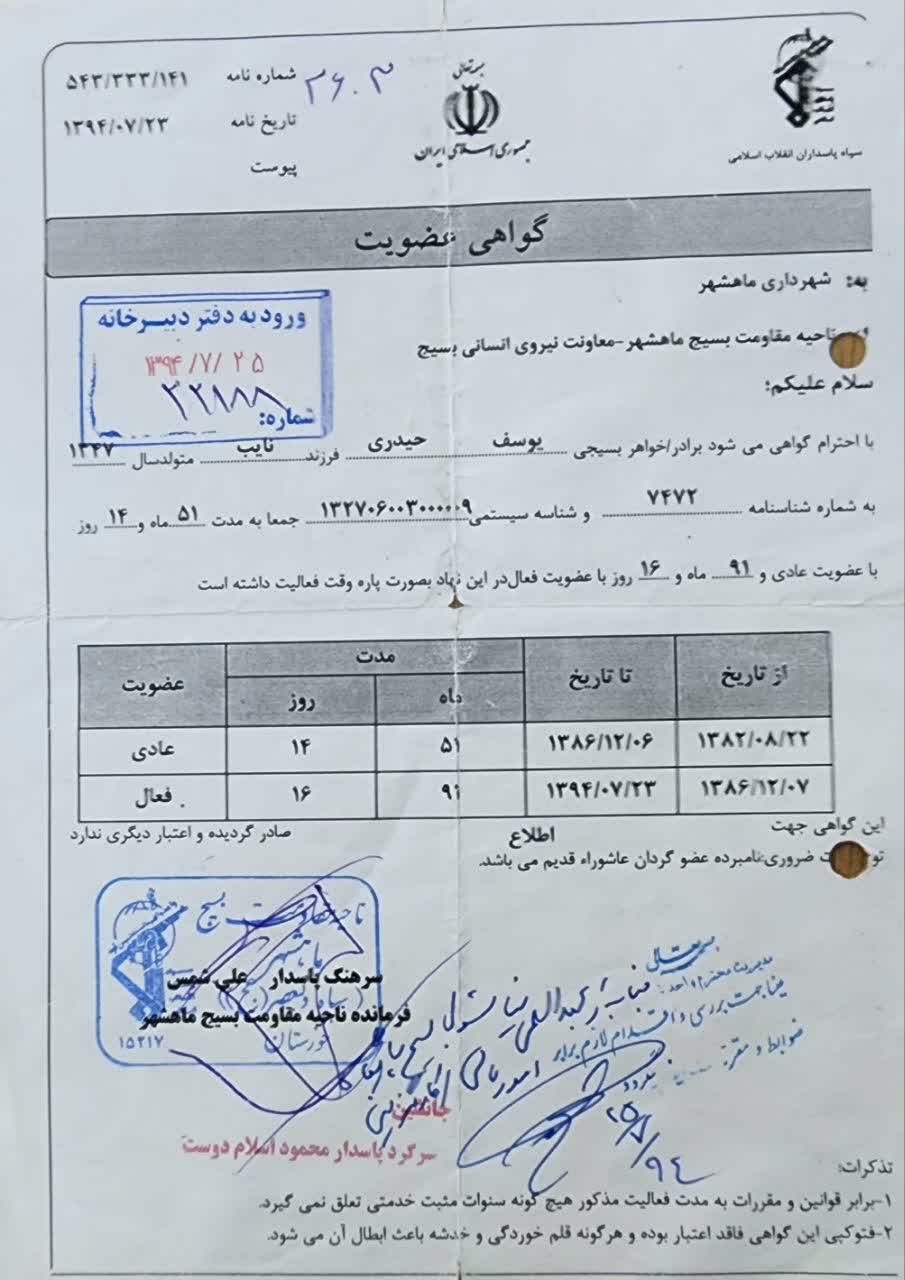 مهندس یوسف حیدری کاندیدای هفتمین دوره شورای اسلامی شهر بندرماهشهر کد نامزد: 149