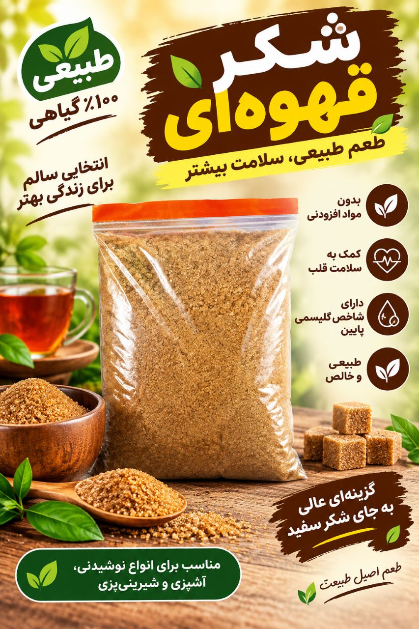 شکر قهوه ای خون ساز طعم طبیعی، سلامت بیشتر