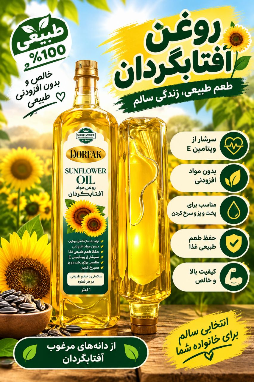 روغن آفتابگردان طعم طبیعی زندگی سالم