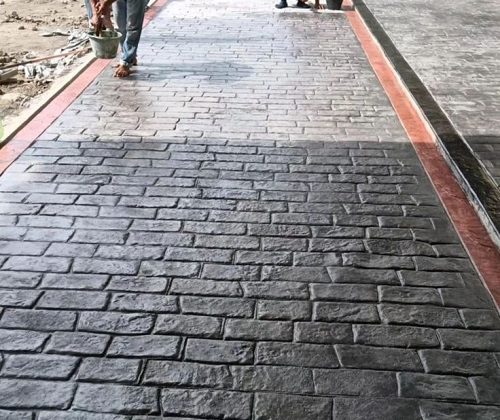 بتن ریزی کف منقش