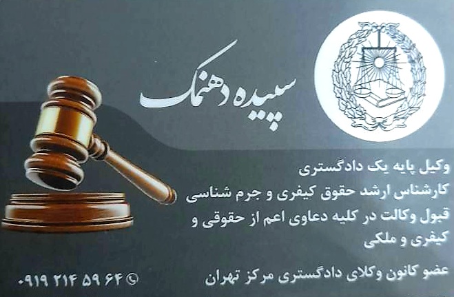 سپیده دهنمک | وکیل پایه یک دادگستری و باتجربه تهران