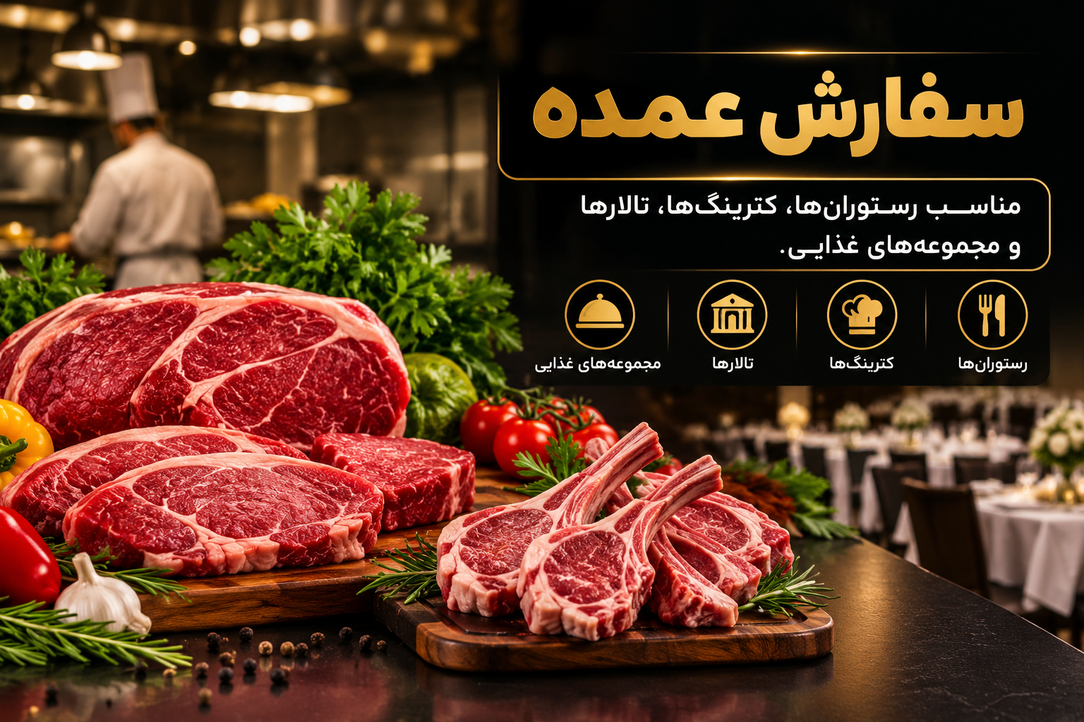 سفارش عمده گوشت قرمز برای رستوران‌ها، کترینگ‌ها و تالارها