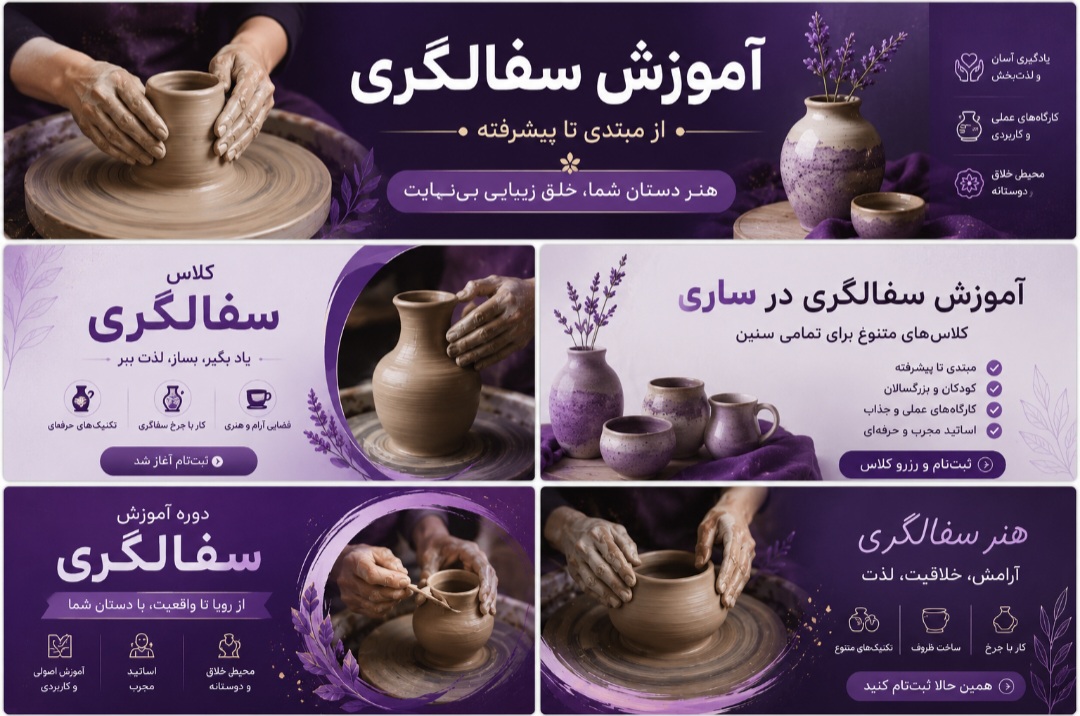 آموزش سفالگری و نقاشی در ساری