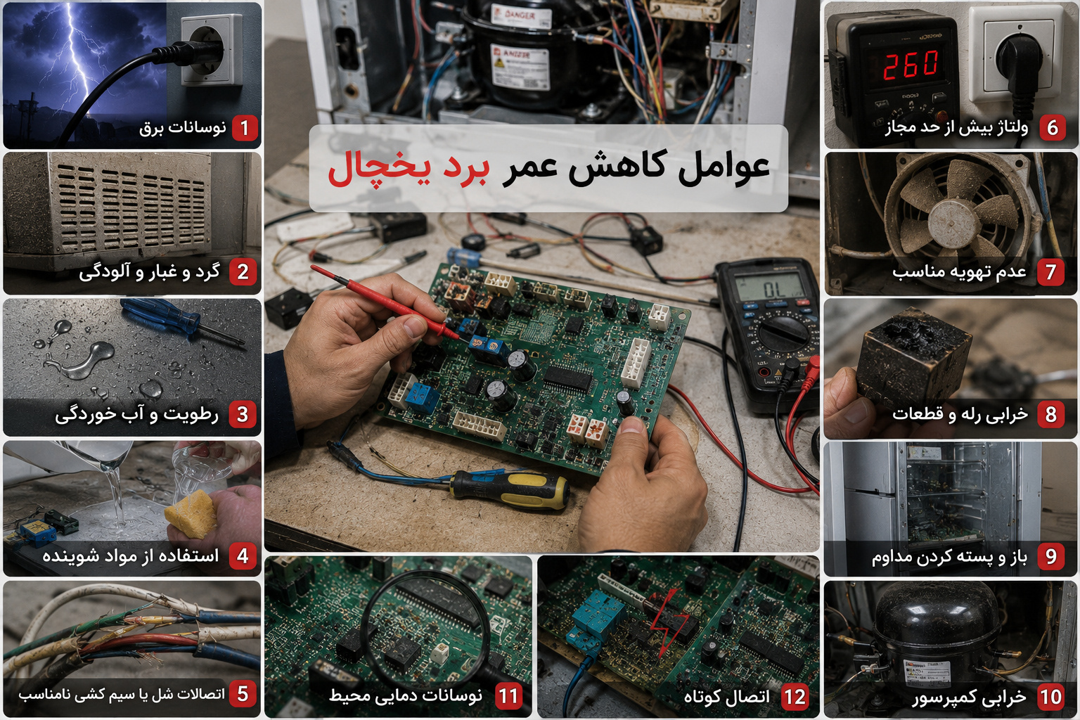تعمیر برد یخچال در اصفهان