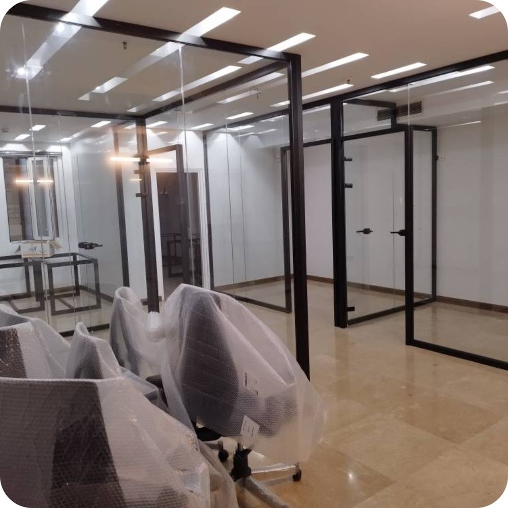 اجرای پارتیشن شیشه ای تک جداره در تهران