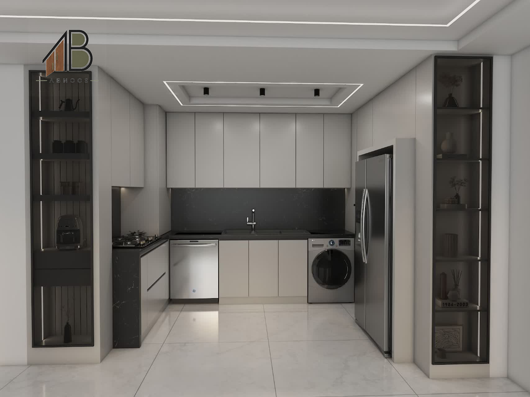 کابینت سفید مدرن آبنوس دکور