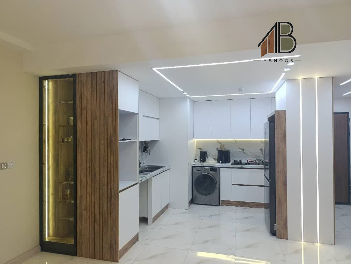 کابینت آشپزخانه جزیره دار آبنوس دکور