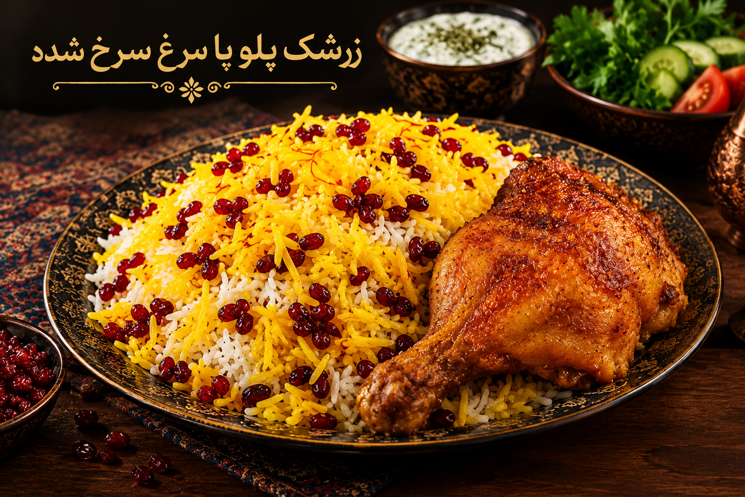 سرو و آماده‌سازی غذای ایرانی برای سفارش بیرون بر مه چین