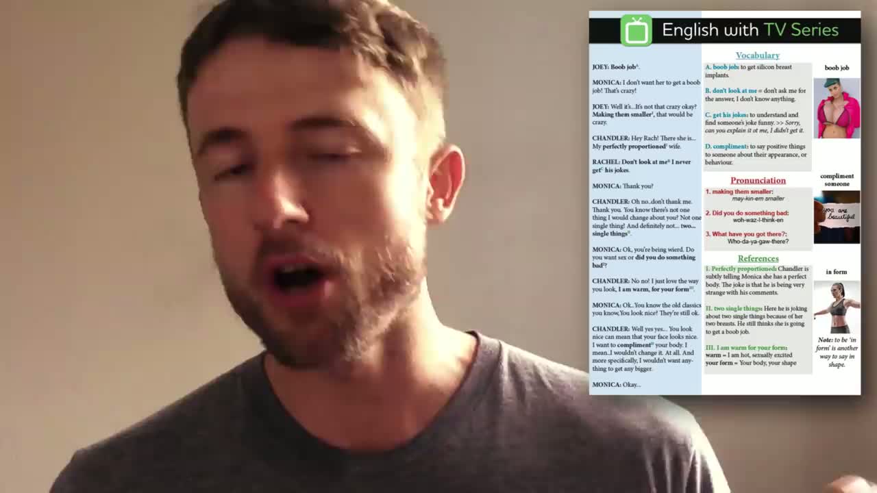 پوستر یادگیری زبان انگلیسی با سریال تلویزیونی جراحی سینه مونیکا