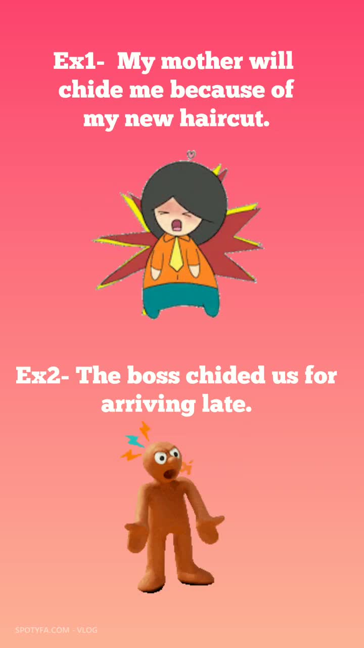 پوستر سطح ۱ روز ۱ کلمه جدید Chide بهبود دادن دایره لغات انگلیسی و...