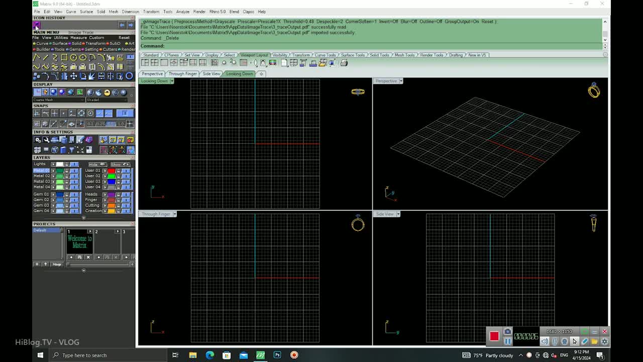 پوستر طراحی طلا و جواهر با ماتریکس9 jewelry designing with Matrix