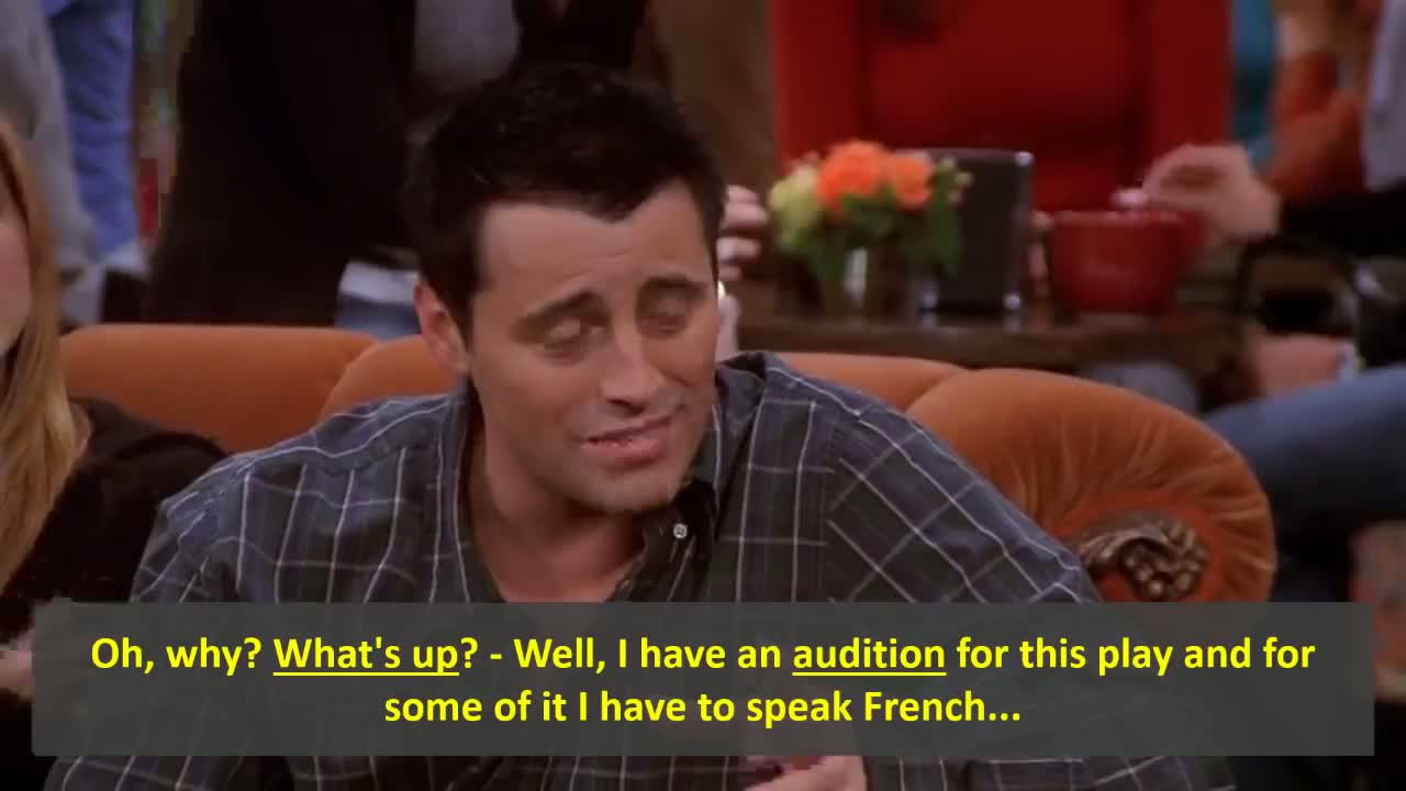 پوستر جوئی فرانسوی حرف می‌زند یادگیری انگلیسی با دوستان