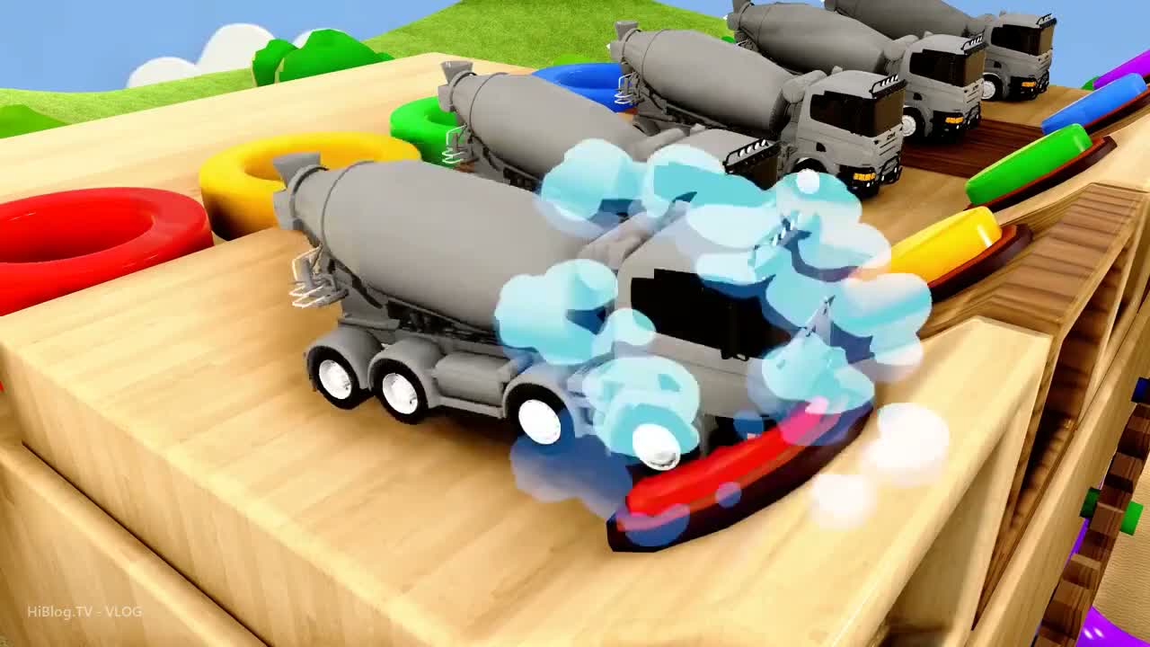 خانواده انگشت | یادگیری رنگ‌ها با کامیون‌های رنگی