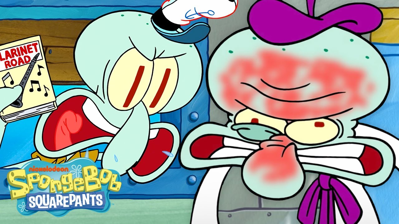 یک ساعت تکرارِ باخت‌های پی‌درپیِ اسکوئیدوارد — از کانال رسمی SpongeBob