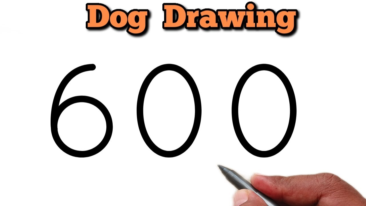 نقاشی آسان و خلاقانه سگ با عدد 600