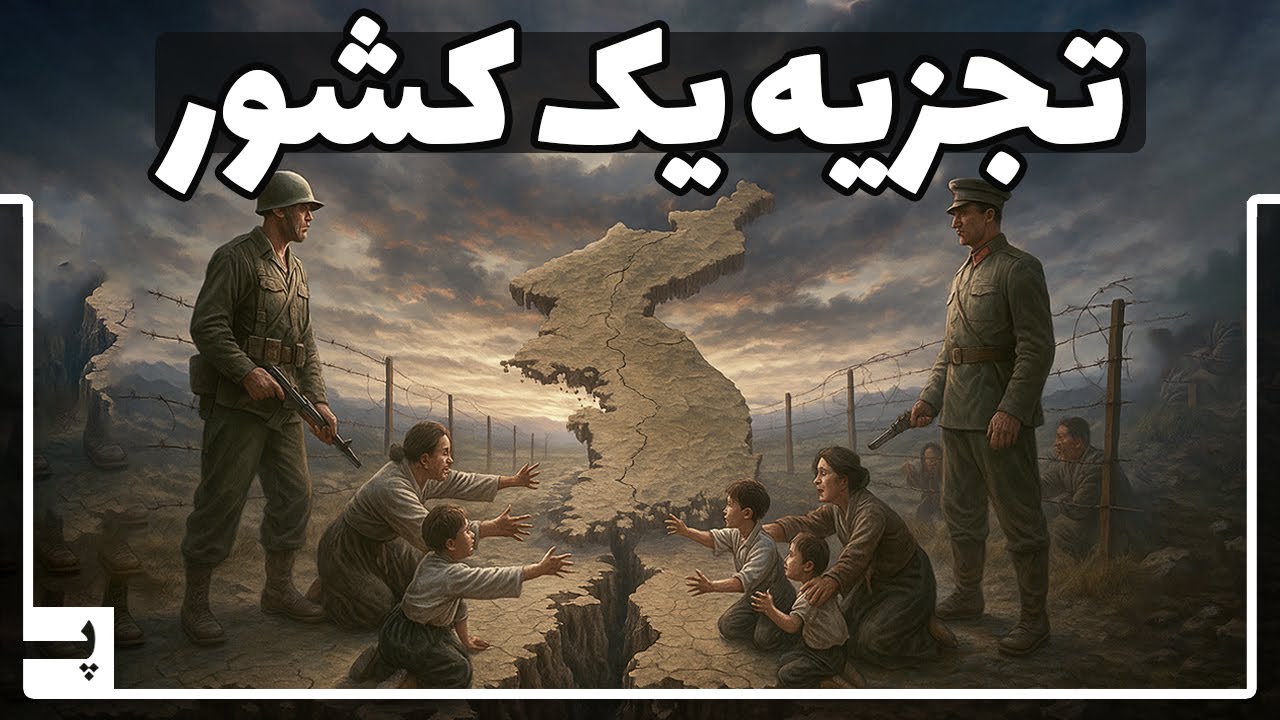 پوستر تاریخچه تقسیم کره پیدایش کره شمالی و جنوبی