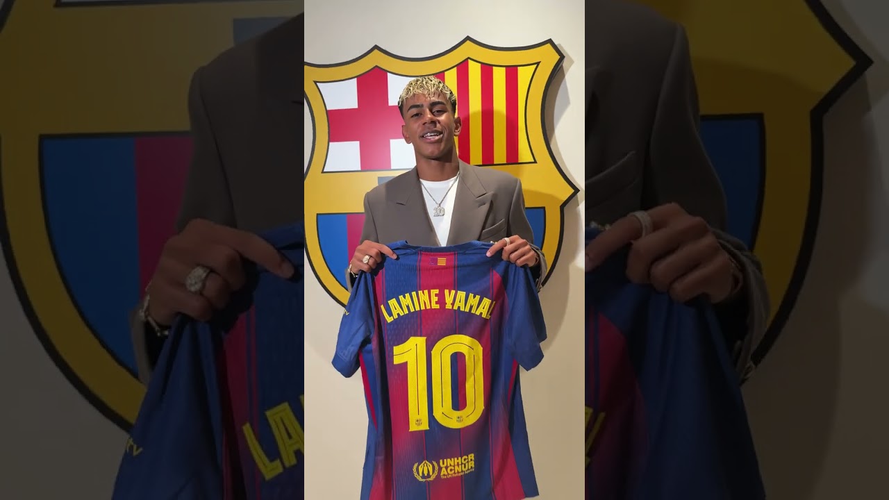 پوستر ویسکا بارسلونا و ویسکا ان لامین یمال 🔟😍 بارسلونا فوتبال...