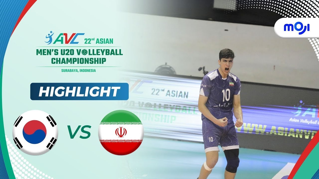 پوستر کره جنوبی مقابل ایران فینال قهرمانی والیبال آسیای مردان زیر...