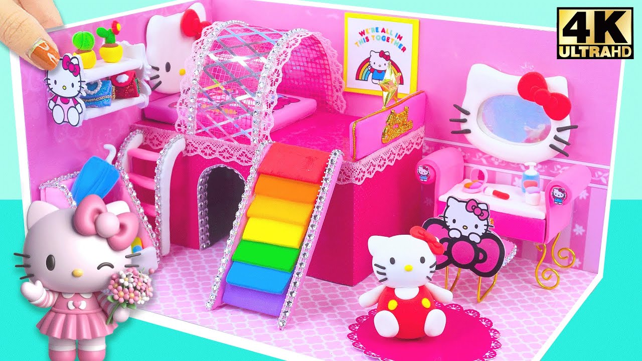 پوستر ایجاد اتاق خواب جادویی هلو کیتی با لغزش رنگین کمان 🌈💖...