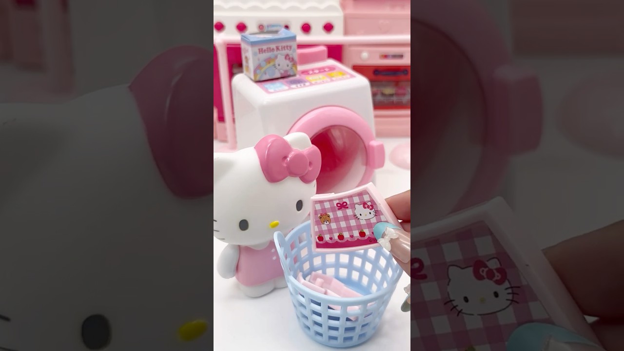 پوستر مجموعه لباس‌شویی Hello Kitty، لذت‌بخش با ویدیوهای ASMR...