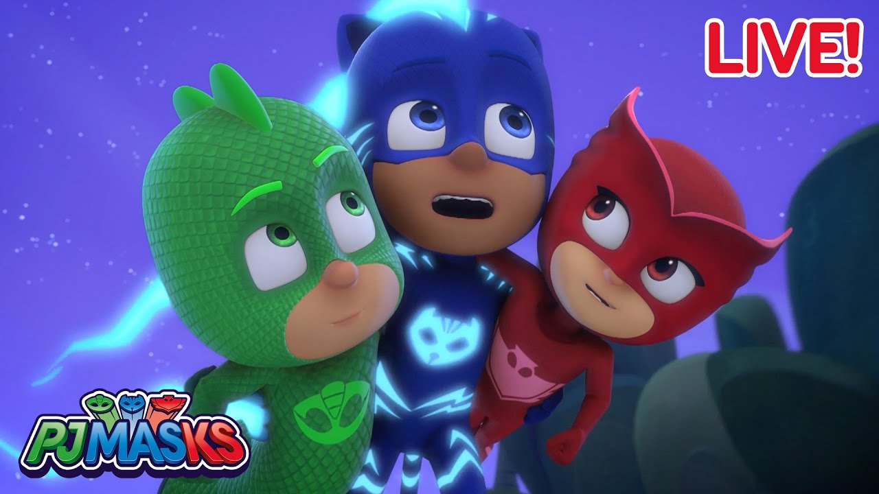 پوستر 🔴 زنده! قسمت‌های کامل PJ Masks 🔴 اولت در آسمان! بیشتر از...