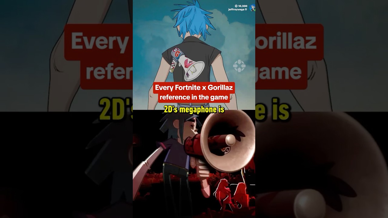 پوستر هر آیتم Fortnite x Gorillaz به داستانی از Gorillaz اشاره...