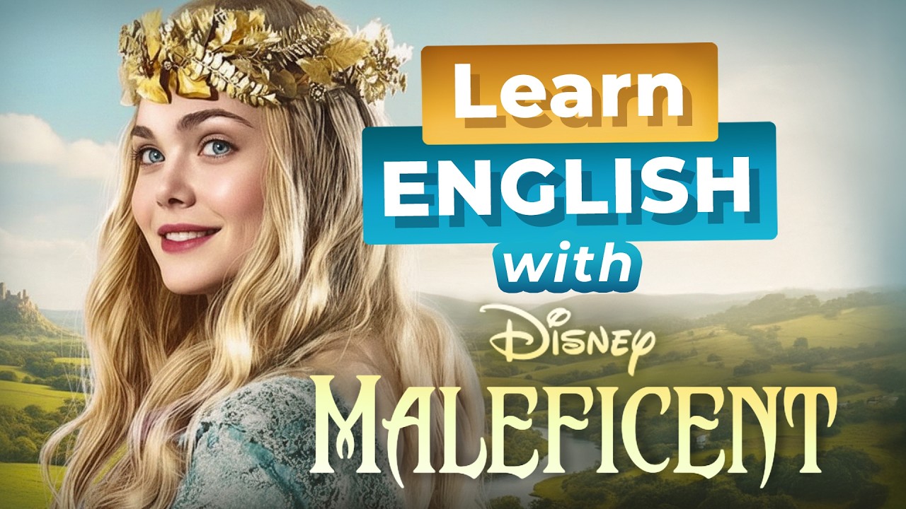 پوستر یادگیری زبان انگلیسی با جادوگری خوابیده — مالفی‌سن دیزنی