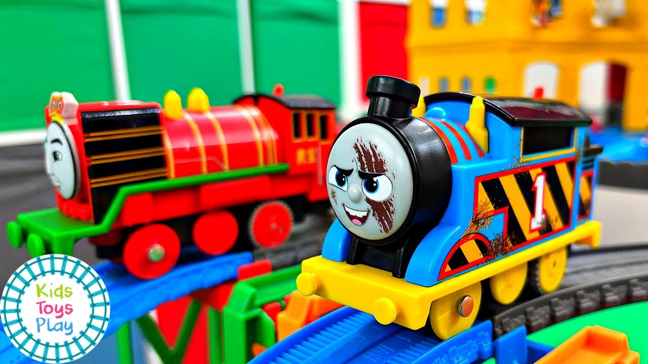 پوستر توماس و دوستانش در یک مسابقه قطار هیجان‌انگیز به یکدیگر...