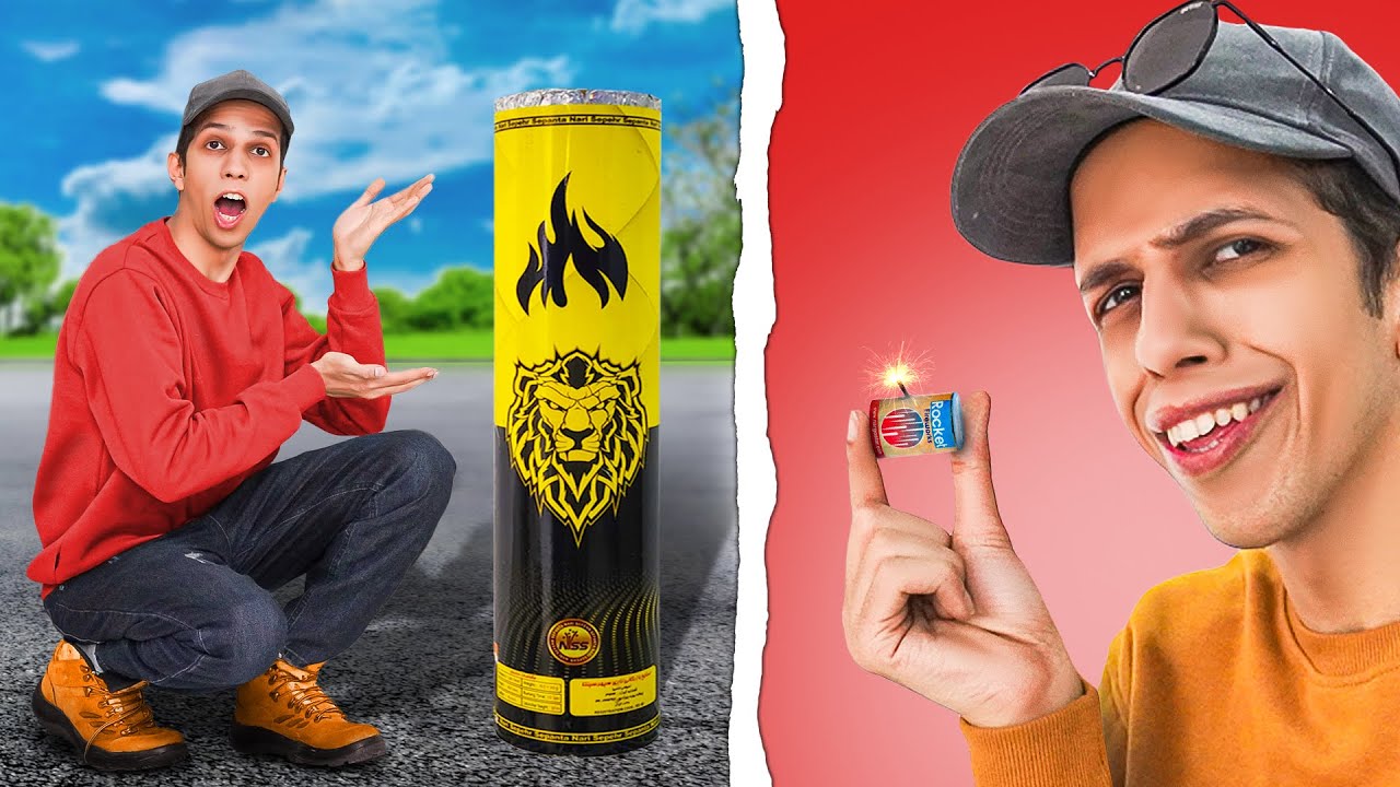 تست وسایل آتش بازی از کوچک‌ترین تا بزرگ‌ترین