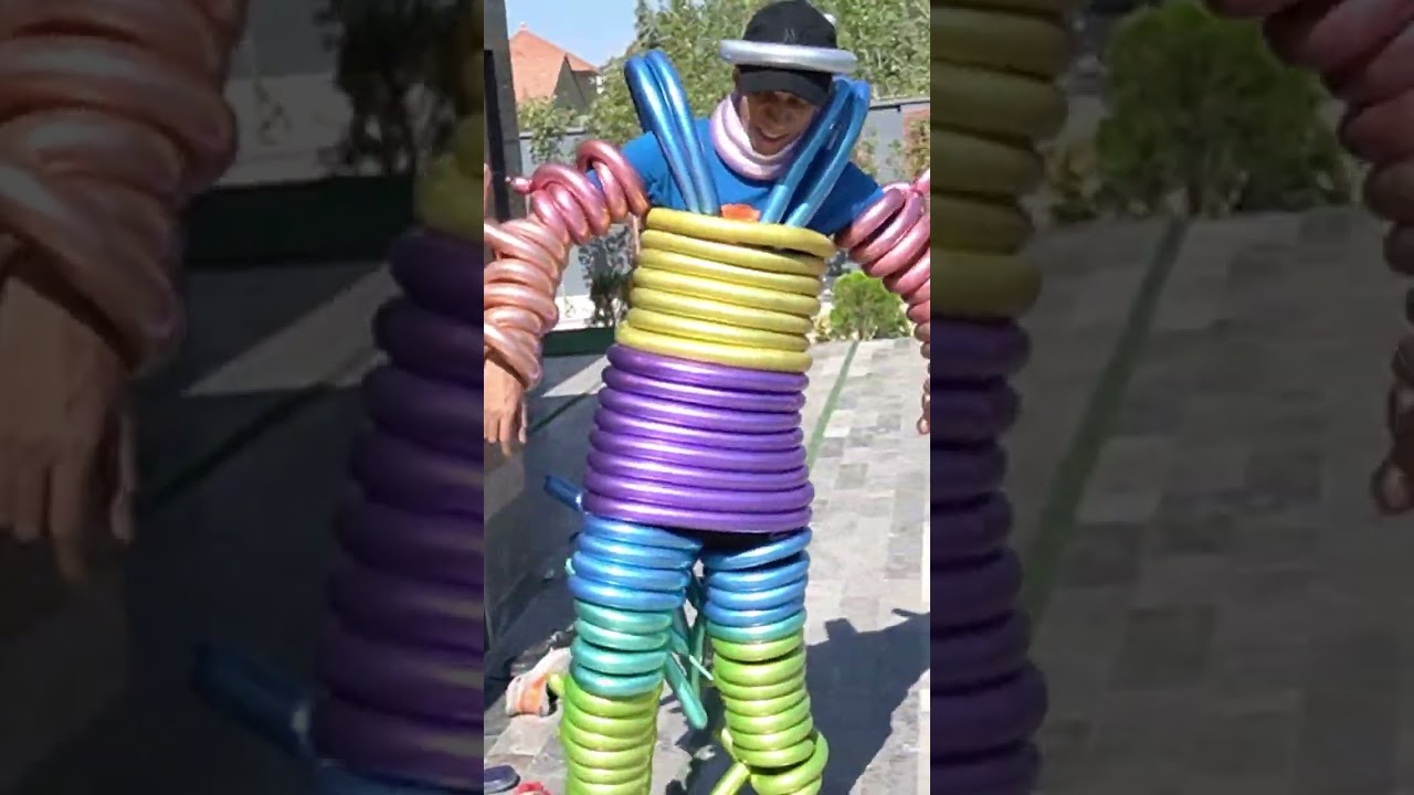 چالش جالب: درست کردن جلیقه ماری با ۵۰ بادکنک