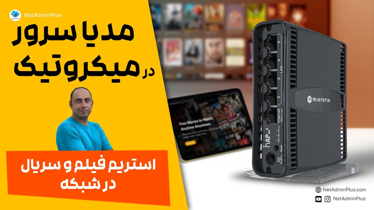 پوستر نصب و راه‌اندازی مدیاسرور بر روی روتر میکروتیک 🔥