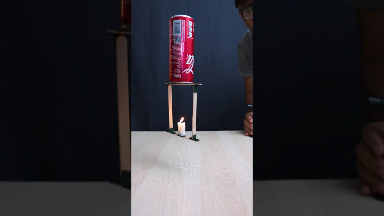 پوستر آزمایش شگفت‌انگیز قوطی نوشابه و شمع 🚀✈️🥤🔥
