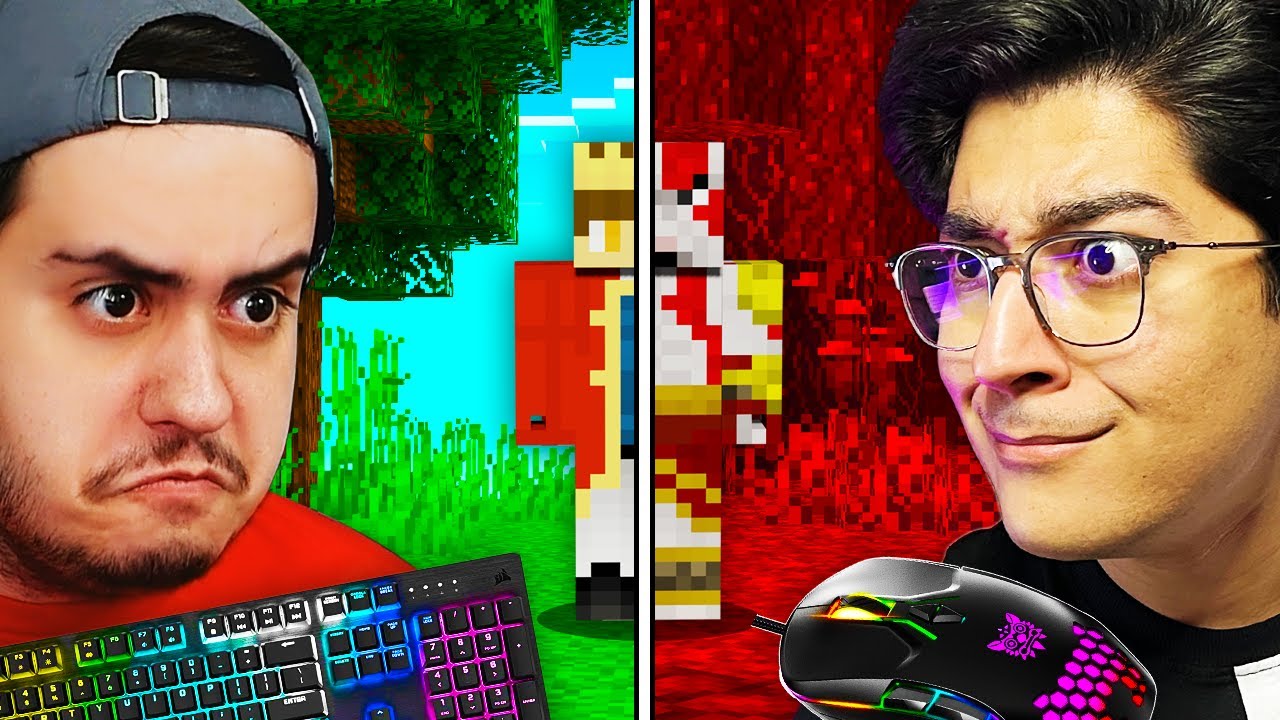 چالش ماینکرفت با موس و کیبورد متفاوت 👾😂