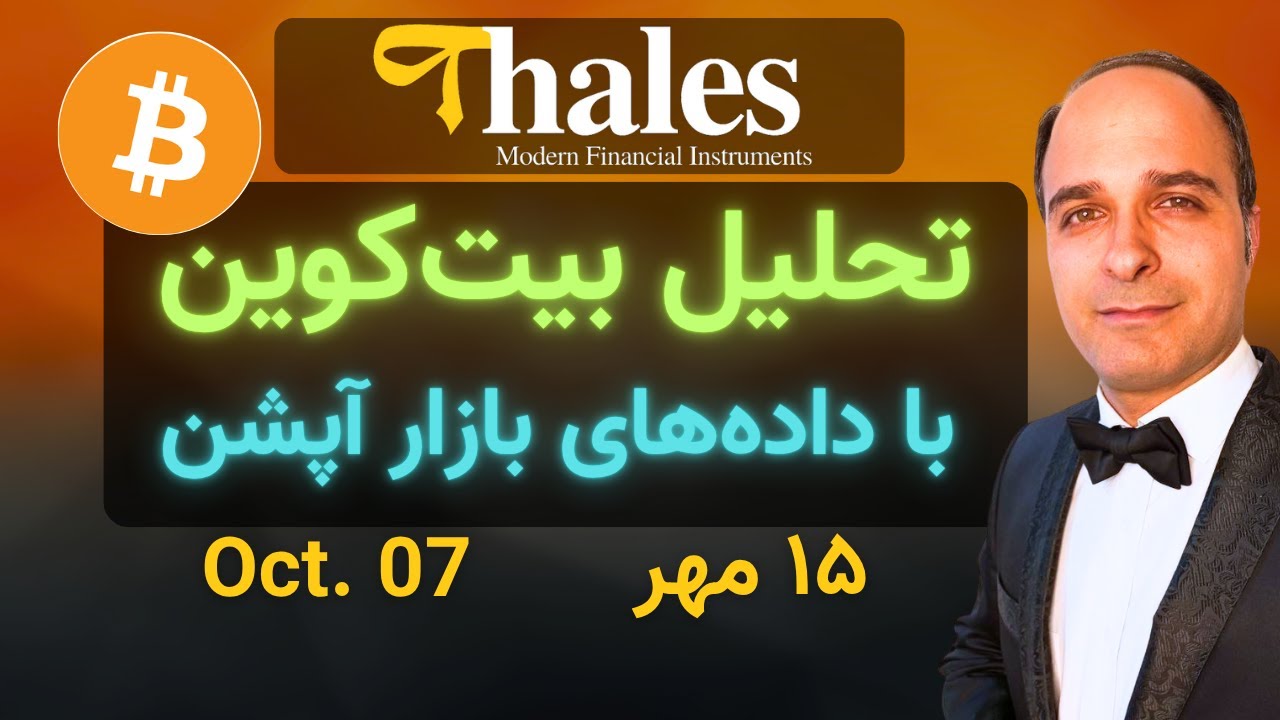 پوستر تحلیل جامع بیت کوین با داده‌های بازار آپشن مجتبی راستی