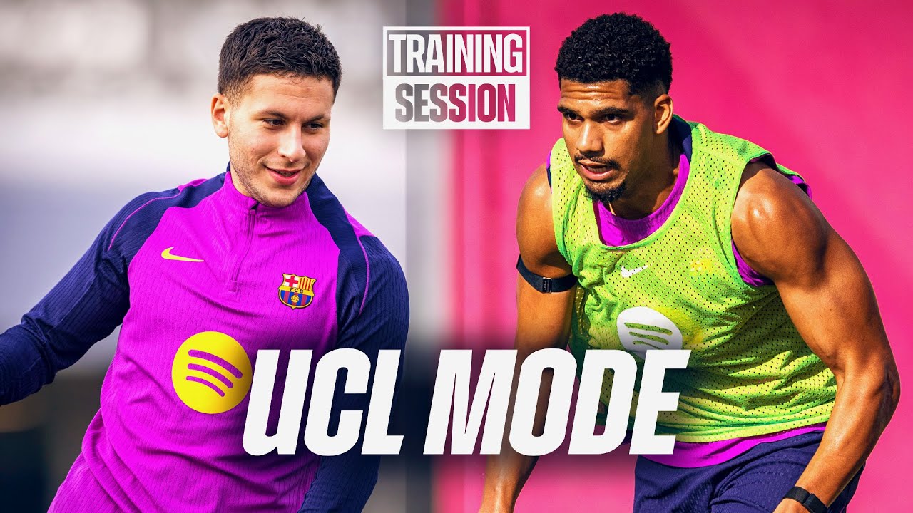 پوستر تمرکز بر قدم بعدی تمرین تیم بارسلونا و الماس