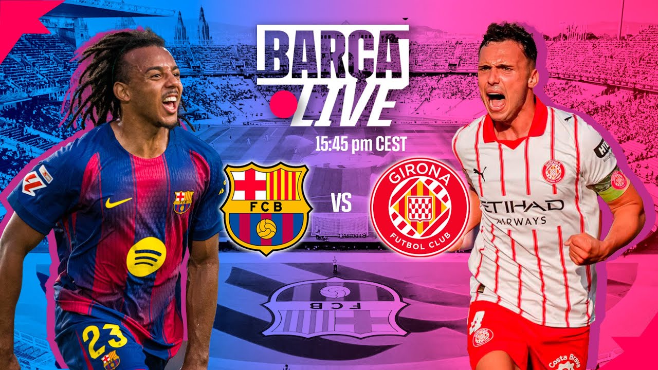 پوستر 🔴 پخش زنده بارسا بارسلونا در برابر خیرونا لالیگا ۲۵/۲۶ ⚽