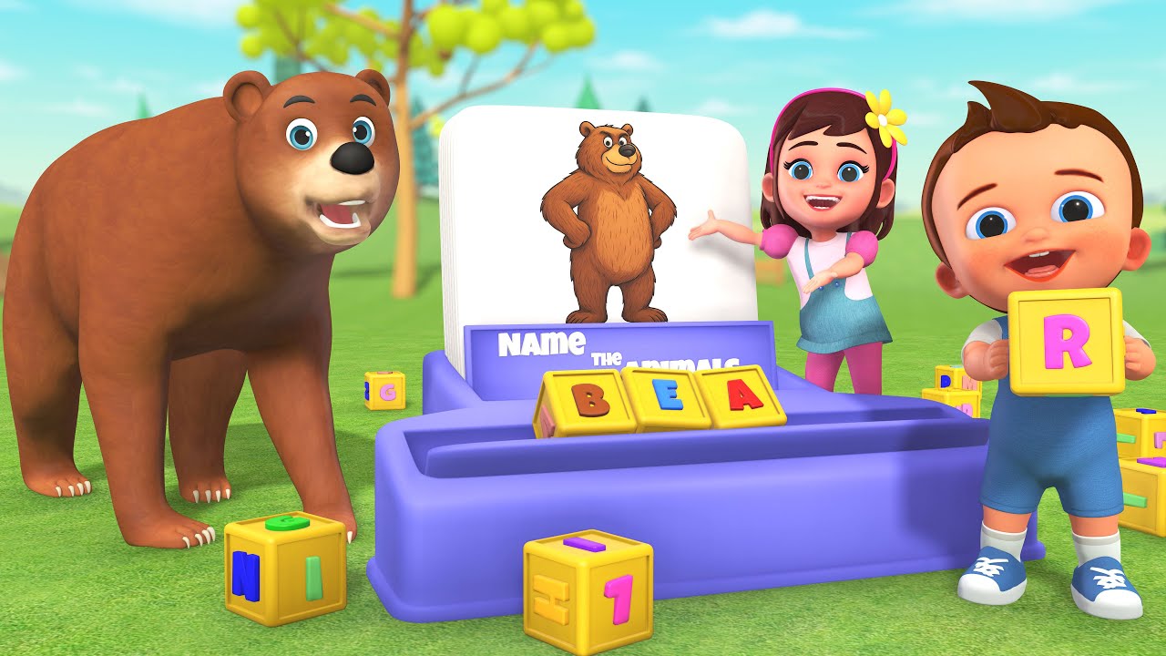 یادگیری اسم حیوانات 🐻 با پازل حروف الفبا | بازی حدس abc سرگرم‌کننده برای کودکان