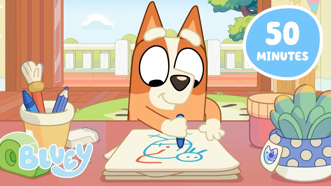 پوستر وقت نقاشی و هنری با بلوی 🎨 💙 1 ساعت از سرگرمی خلاقانه بلوی