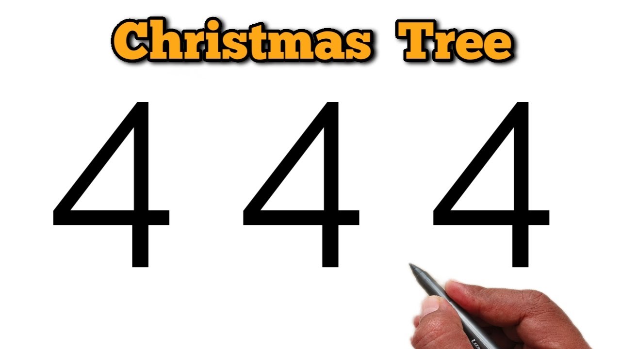 با عدد 4 درخت کریسمس بکش! ترفند نقاشی شگفت‌انگیز 🎄