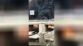 آتش‌سوزی مهیب در خط لوله ‌نفت مارون