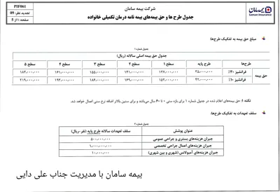طرح بیمه تکمیلی