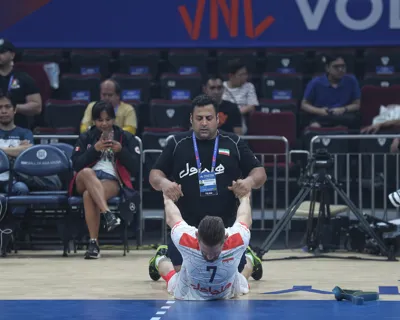 محمدناصر نقره ماسور تیم ملی والیبال و علیرضا فراهانی VNL 2024