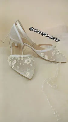 مروارید دوزی کفش عروس
