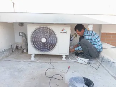 نصب کولرگازی ۲۴،۰۰۰ اینورتر ایوولی، مشتری آقای صالحی،محدوه حسن آباد قم ۱۴۰۴/۰۱/۲۶