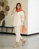 ست مانتو وشلوار بغل دکمه مینا