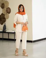 ست مانتو وشلوار بغل دکمه مینا